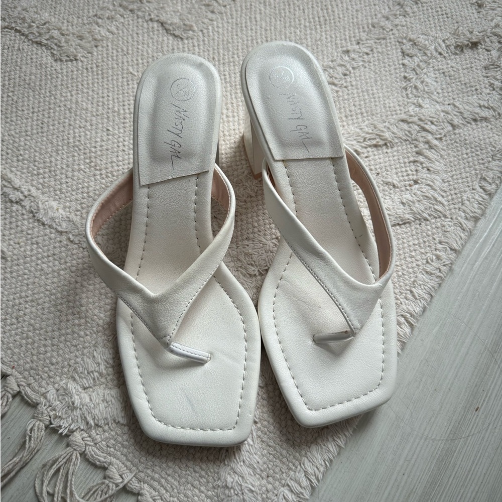 NASTYGAL White high heel sandal - never worn!